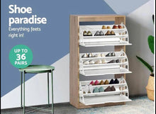 Load image into Gallery viewer, 36 Pairs Modren Shoe cabinet Shoe Organiser Wooden
