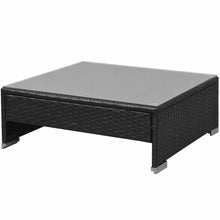 Load image into Gallery viewer, Retro 7 Piece Garden Lounge Set with Canopy Poly Rattan Black
