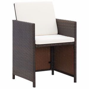 Nason 11 Piece Outdoor Dining Set with Cushions Poly Rattan Brown