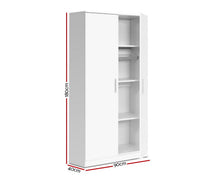 Load image into Gallery viewer, 2 Door 180cm Wardrobe Closet Storage Cabinet Kitchen Organiser White
