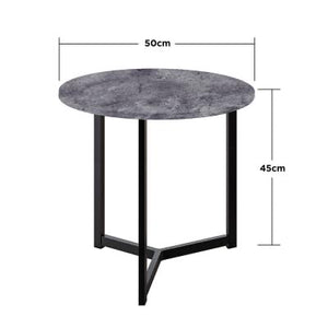 Timothy 2pc Concrete Style Nesting Coffee Table with Black Legs