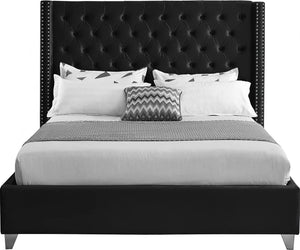 Amber Tufted Upholstered Luxurious Bed Frame Black
