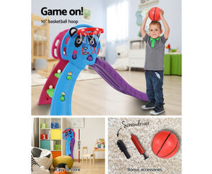 Marvel Kids Slide with Basketball Hoop Outdoor Indoor Playground Toddler Play