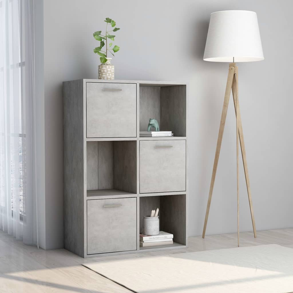 Toyen Storage Cabinet Concrete Grey 60x29.5x90 cm Chipboard