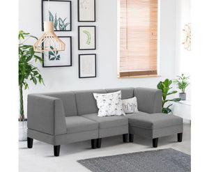 Kinsale 4 Seater Sofa Set Bed Modular Lounge Chair Chaise Suite Fabric