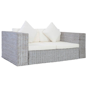 Haku 2 Piece Sofa Set with Cushions Grey Natural Rattan