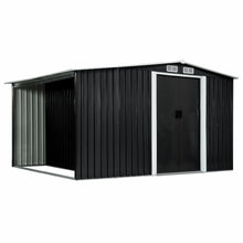 Load image into Gallery viewer, Garden Shed with Sliding Doors Anthracite 329.5x205x178 cm Steel
