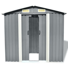 Load image into Gallery viewer, NT Garden Storage Shed Grey Metal 204x132x186 cm
