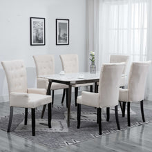 Load image into Gallery viewer, Sola Dining Chair with Armrests 6 pcs Beige Fabric
