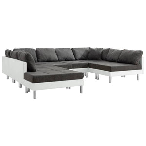 Sectional Sofa Faux Leather White