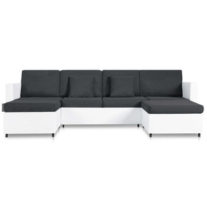 Neil 4Seater Pullout Sofa Bed Faux Leather White