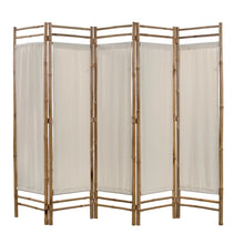 Load image into Gallery viewer, Sophie Folding 5Panel Room Divider Bamboo and Canvas 200 cm
