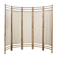 Load image into Gallery viewer, Sophie Folding 5Panel Room Divider Bamboo and Canvas 200 cm
