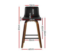 Load image into Gallery viewer, 2x Kitchen Wooden Bar Stools Swivel Bar Stool Chairs Leather Luxury Black
