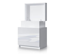 Load image into Gallery viewer, Modern Bedside Table 2 Drawers Side Nightstand Cabinet High Gloss Bedroom Furniture White
