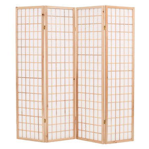 Joe Folding 4Panel Room Divider Japanese Style 160x170 cm Natural