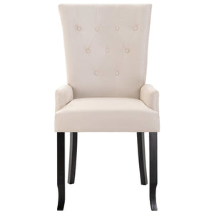 Sola Dining Chair with Armrests 6 pcs Beige Fabric