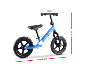 Nintendo Kids Balance Bike Ride On Toys Puch Bicycle Wheels Toddler Baby 12" Bikes Blue
