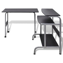 Load image into Gallery viewer, FirstChoise 2 Piece Computer Desk with Pullout Keyboard Tray Black
