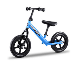 Nintendo Kids Balance Bike Ride On Toys Puch Bicycle Wheels Toddler Baby 12" Bikes Blue