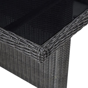 Barca 7 Piece Outdoor Dining Set Poly Rattan Black