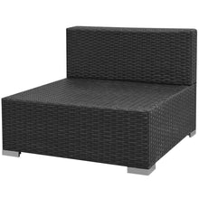 Load image into Gallery viewer, Retro 7 Piece Garden Lounge Set with Canopy Poly Rattan Black
