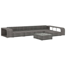 Load image into Gallery viewer, Logan 8 Piece Garden Lounge Set with Cushions Poly Rattan Black
