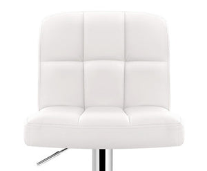 Set of 2 PU Leather Bar Stools - White