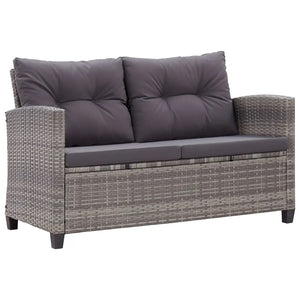 Brighton 6 Piece Garden Sofa Set with Cushions Poly Rattan Dark Grey