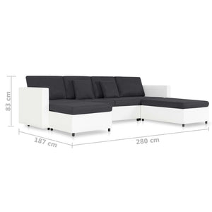 Neil 4Seater Pullout Sofa Bed Faux Leather White