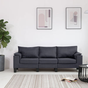 League 3Seater Sofa Dark Grey Fabric