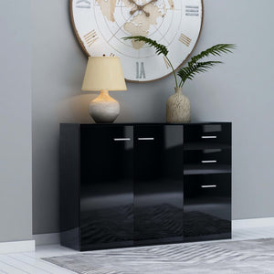 Odie Sideboard High Gloss Black 105x30x75 cm Chipboard