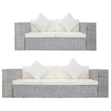 Load image into Gallery viewer, Haku 2 Piece Sofa Set with Cushions Grey Natural Rattan
