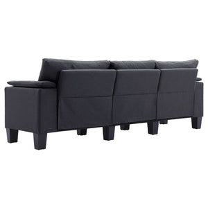 League 3Seater Sofa Dark Grey Fabric