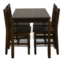 Load image into Gallery viewer, Lana Dining Set 5 Pieces Pine Wood Brown
