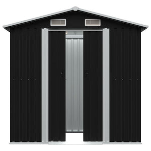 SG Garden Storage Shed Anthracite Steel 204x132x186 cm