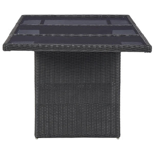 Barca 7 Piece Outdoor Dining Set Poly Rattan Black
