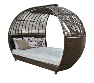 Modern Foshan rattan pool lounger outdoor furniture sun bed