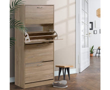 Load image into Gallery viewer, Stylish Shoe Cabinet Shoes Storage Rack Organiser 60 Pairs Wood Shelf Drawer
