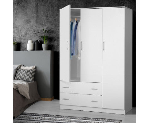 3 Doors Wardrobe Bedroom Closet Storage Cabinet Organiser Armoire 170cm