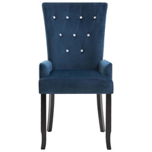 Load image into Gallery viewer, Lotus Dining Chair with Armrests 6 pcs Dark Blue Velvet
