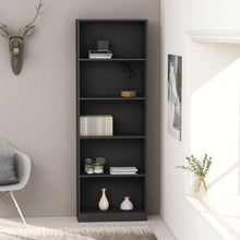 Load image into Gallery viewer, James 5Tier Book Cabinet Grey 60x24x175 cm Chipboard
