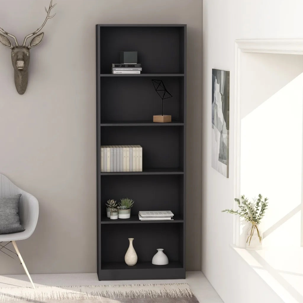 James 5Tier Book Cabinet Grey 60x24x175 cm Chipboard