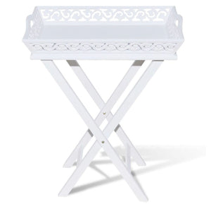 vidaXL Side Table with Tray White Plant Stand End Console Nightstand Lowboard