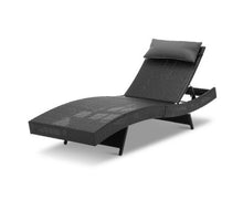 Load image into Gallery viewer, Gardeon Outdoor Wicker Sun Lounge - Black
