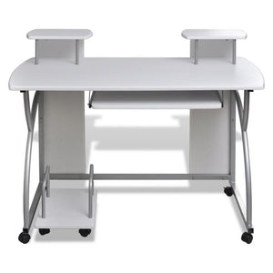 FirstChoise Computer Desk with Pullout Keyboard Tray White