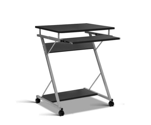 Metal Pull Out Table Desk - Black