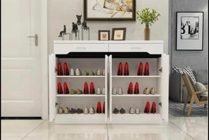 Modren stylish  High Gloss 4 Door double buffet Shoe storage shoe Cabinet