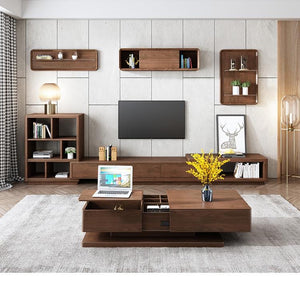 New Style Premium Solid Wood Entertainment Tv Cabinet Unit