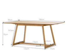 Load image into Gallery viewer, Scandinavian Inspired Light Oak Timber Rectangular 1.8m Dining Set with 4x Padded White Eames Chairs
